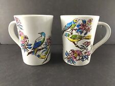 Birdsong Room Creative Signature Coffee Cup Mug Birds Flowers lot of 2 picture