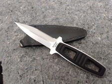 Vintage Kershaw Japan 1006 Amphibian Dive Boot Knife Black w/ Original Sheath  D picture