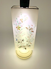 Antique Victorian Candle Holder Hand Painted Frosted Glass With Gold Leaf Foil picture