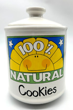 Vintage Cute 100% Natural Cookies Jar Organic Healthy Vegan Crunchy Sunshine picture