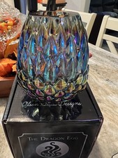 Olsen Glass Design Smoke Element Dragon Egg Fairy Lamp Carnival Iridescent Black picture