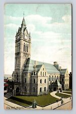 Holyoke MA-Massachusetts, City Hall, Antique, Vintage c1908 Souvenir Postcard picture