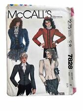 McCalls 7828 Fitted Jacket Shaped Seaming Standing Collar Sz 8 Bust 31.5 UNCUT picture