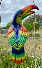 XLg Talavera Toucan Parrot Bird Animal Ceramic Mexican Pottery Hanging Patio 17