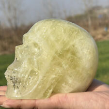 2.81LB Natural Smokey citrine Quartz Skull Hand Carved Quartz Crystal Skull heal picture