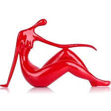 Red Lady Statue Figurine,Abstract Art Woman Sculpture Decor,Yoga Figurines an... picture