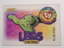 TY Beanie Baby Trading Card, Original 9, Legs Silver # 254/816 (Rare) picture