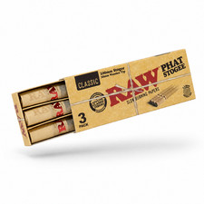 RAW Classic Phat Stogee Pre Rolled Cones 3 Pack 100mm Wooden Tip 11mm Spiral picture