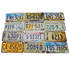 License Plates USA Number Plate Vintage Colorful Tag Mancave Wall Lot of 12 Set4 picture