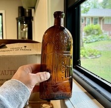 Warner’s Safe Kidney & Liver Cure Rochester NY Blown Pretty Light Amber Bottle picture