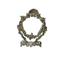 vintage silverplated cherub and shell vanity make- up / dressing tilting mirror picture