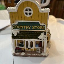 Vtg Winter Village Yellow Country Store Sparkly Light Up Ceramic House Only picture