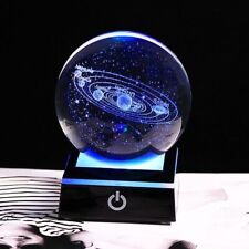  80mm Crystal Solar System Planet Globe 3D Laser Engraved Ball with Touch Switch picture