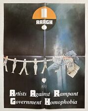 ARTISTS AGAINST RAMPANT GOVERNMENT HOMOPHOBIA POSTER AARGH MAD LOVE VTG 80S LGBT picture