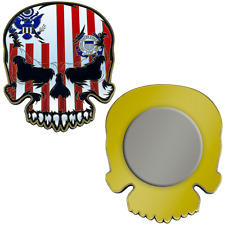 EL6-016 US Coast Guard Flag strong magnet Coastie Skull Challenge Coin for refri picture