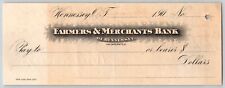 Hennessey, OK Indian Territory 1904 Bank Check Used as a Receipt Estate Sale picture