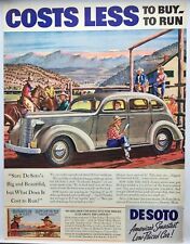 1937 Desoto Cowboy Ranch Horses Vintage Print Ad Man Cave Poster Art 30's picture