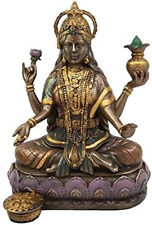 Ebros Hindu Goddess of Wealth and Prosperity Lakshmi Sitting on Lotus Throne Sta picture