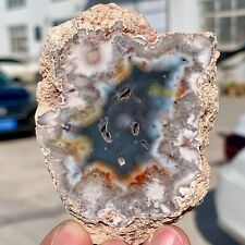 88G Natural Black Flower Agate SlabThick Slice Crystal Museum level /Moroccan picture