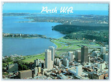 1982 Aerial View of Perth City and Narrows Bridge Western Australia Postcard picture