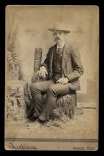 ID'd Waco Man by Texas Photographer Jackson 1880s Cabinet Card Photo picture