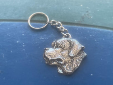 PUREBRED 1 ST. ST.BERNARD PEWTER DOG KEY CHAIN ALL NEW. picture