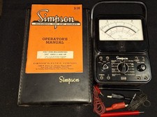Vintage Simpson 260 Series 6M Multimeter VOM w/ Leather Case, Manual & Leads picture