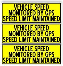 SET 3 Vehicle Speed Monitored GPS YELLOW limit maintained MAGNET Bumper Sticker picture