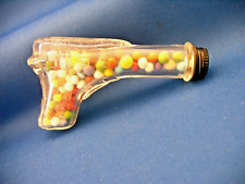 VINTAGE GLASS & TIN GUN STOUGH's THREE DOT CANDY CONTAINER TOY CIRCA 1958 picture