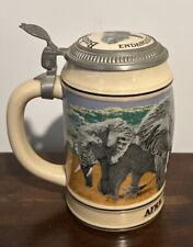 1990 Budweiser Endangered Species Beer Stein African Elephant - Made In Brazil picture