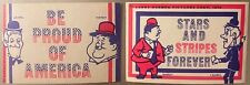 Vintage Patriotic Bicentennial Laurel and Hardy Stickers 1975 picture