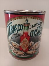 TABASCO BRAND & OYSTERS  1 QT. CAN  ( REPRODUCTION TIN COLLECTIBLE ) picture