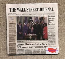WALL STREET JOURNAL - WEDNESDAY AUGUST 17, 2022 (BIDEN CLIMATE CHANGE - HEALTH) picture