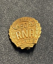 Vintage RNA 50 Year Membership Pin 1/10 10K GF Royal Neighbors of America picture