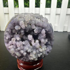 200g Natural Agate Grape Quartz Sphere Crystal Energy Ball Reiki Healing Decor picture