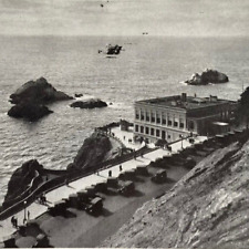Postcard CA San Francisco Cliff House Restaurant & Seal Rocks Photo Print 1938 picture