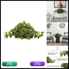 Nearly Natural 34 in Artificial Pothos Ivy Plant with Ledge Basket picture