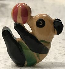 Miniature Handpainted Wooden Panda with Ball picture