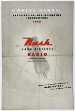 Vtg 1946 NASH Long Distance Radio Instruction Owners Manual Zenith Motors EH22 picture