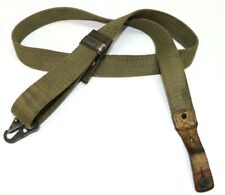 used Spanish OD nylon rifle sling 46 1/2 in L x 1 3/8 in w button each E8390 picture