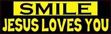 10x3 Yellow Black Smile Jesus Loves You Magnet Car Truck Vehicle Magnetic Sign picture