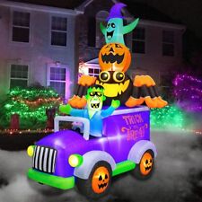 BLOWOUT FUN 8ft Halloween Inflatable Horror Frankenstein Driving A Car with S... picture
