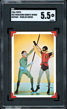 1966 TOPPS USA BATMAN Riddler Back #32 Whacking Robin's Wings SGC 5.5 EX+ Card picture