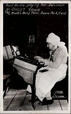 1951 BUENA PARK CA KNOTT'S BERRY FARM AUNT NELLIE DULCIMER RPPC POSTCARD 36-195 picture