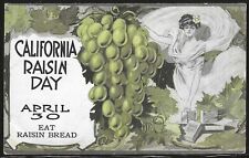California Raisin Day: April 30, Eat Raisin Bread, Early Postcard, Unused picture