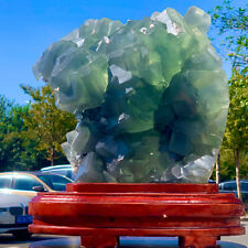 27.5LB Rare Transparent Green Cube Fluorite Mineral Crystal Specimen/China picture