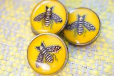 Set of  3 Gucci  BUTTONS  yellow bees 17 mm 0,7 inch  picture