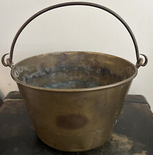 Antique H.W. Hayden Ansonia CT Brass Bucket Patented 1851 9.5” X 7” picture