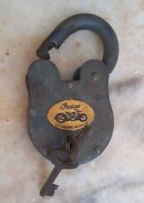 OLD INDIAN NEVER DIE Cast Iron Lock & Key Antique Brown  Finish 5