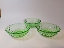 Green Depression glass 3 berry bowls picture